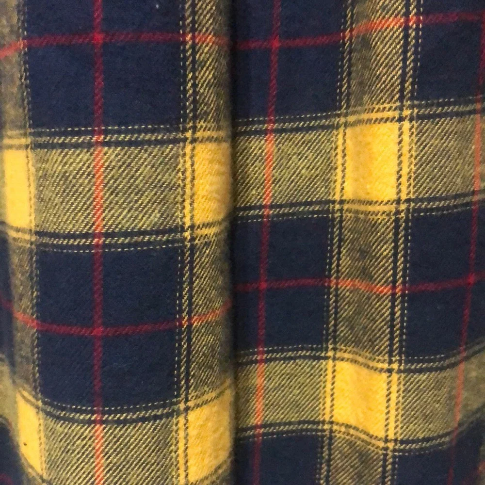 Chaps Yellow and Navy‎ Plaid Shirt